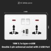Double 3 pin Universal socket